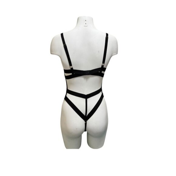Victoria's Secret Very Sexy Black Bondage Bodysuit Size Small - Picture 9 of 12